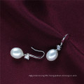 Dangle Drop Natural Genuine 925 Silver Pearl Earring